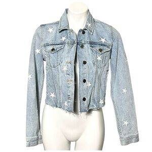 Pistola Brando Star Embroidered Denim Jacket Size Small